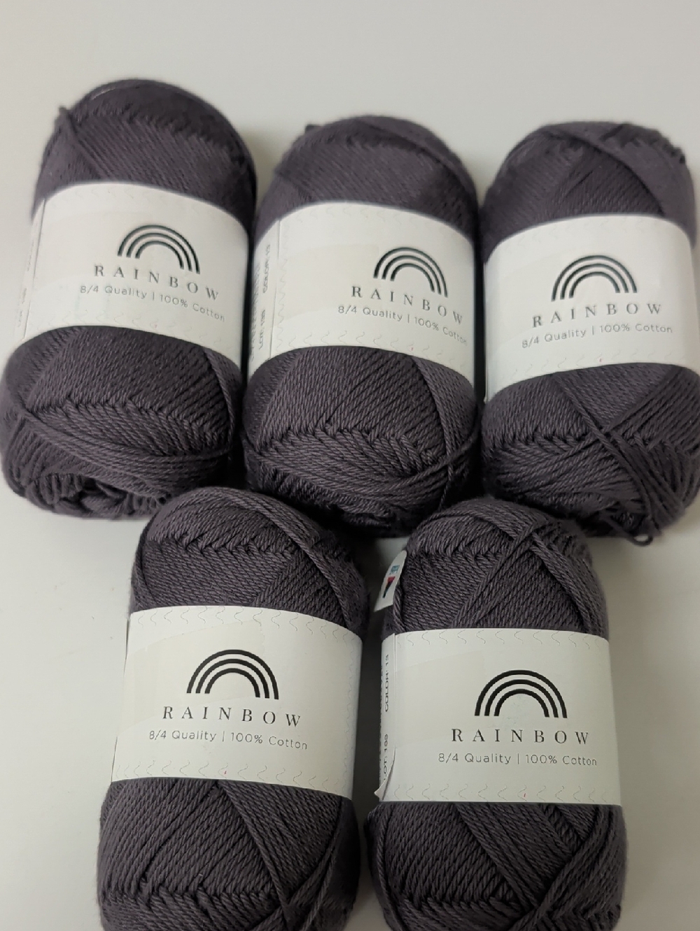 Rainbow Cotton Yarn Skeins in Charcoal
